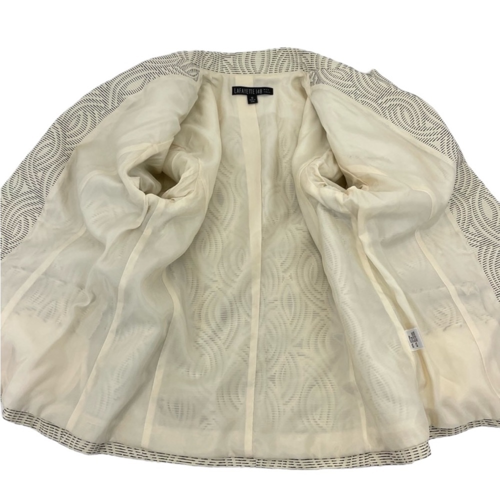 Lafayette 148 New York Jacket 10 Ivory & Black - Picture 9 of 12